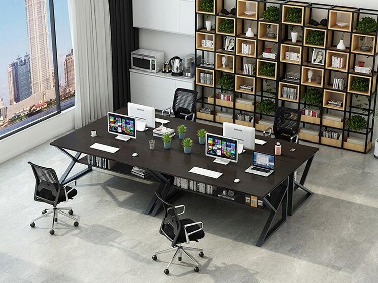 Фото - Офісний стіл Biurko komputerowe, biurowe z półką 100x60cm czarne - E-Carla