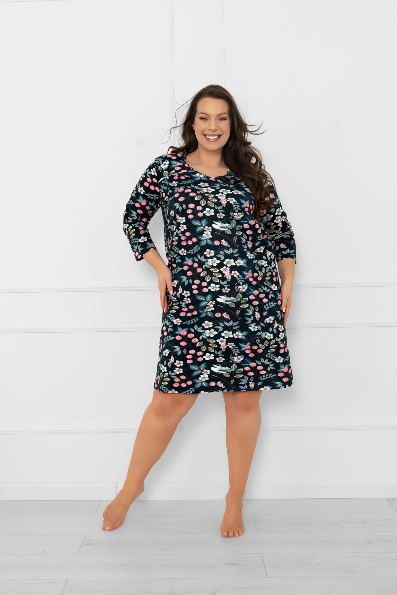 Koszula nocna damska 3/4 rękaw Lucja