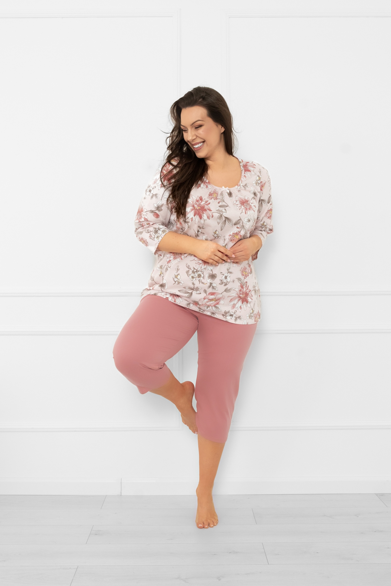 Piżama damska 3/4 rękaw, 3/4 spodnie Betula