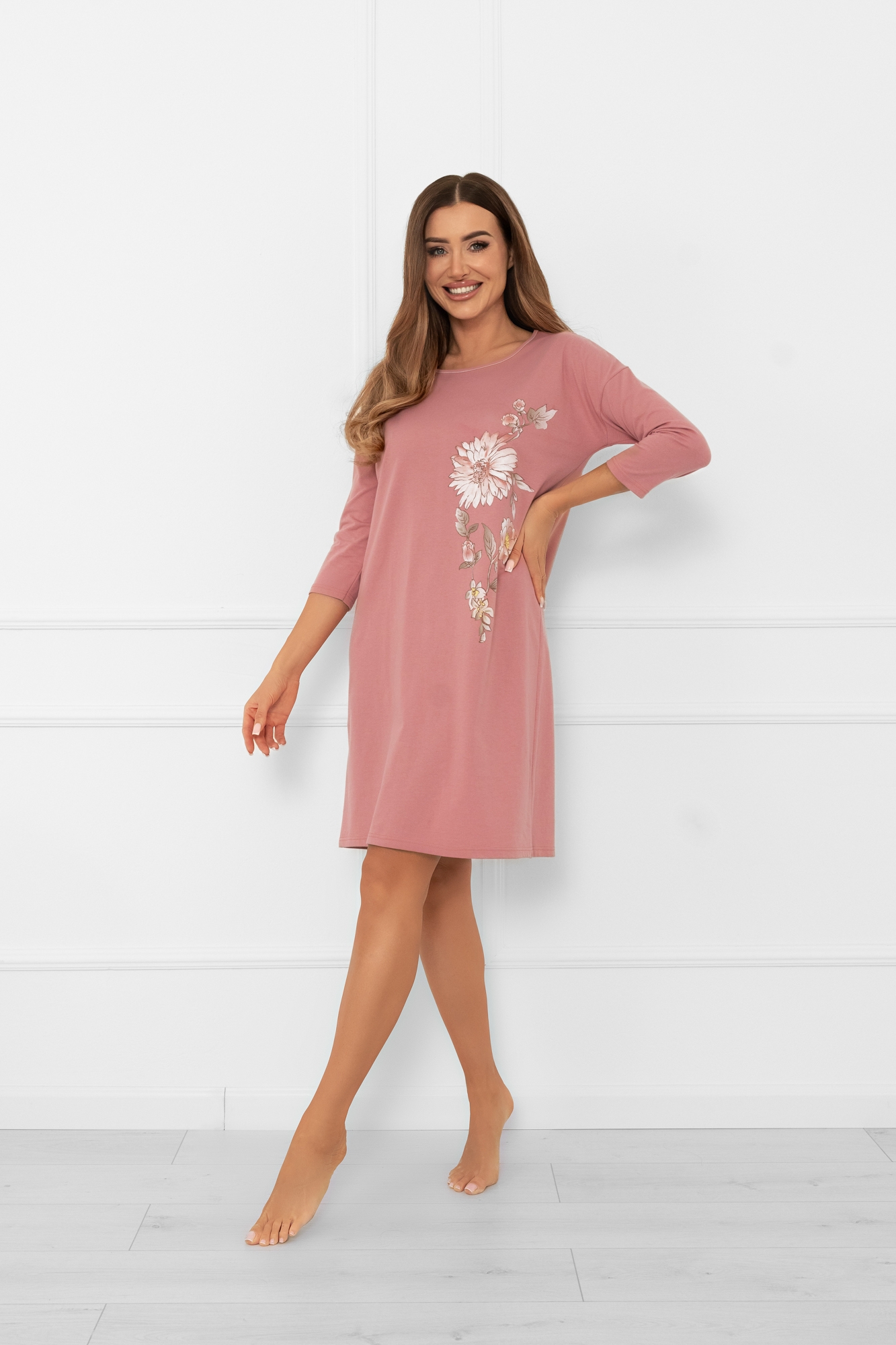 Koszula nocna damska 3/4 rękaw Akita