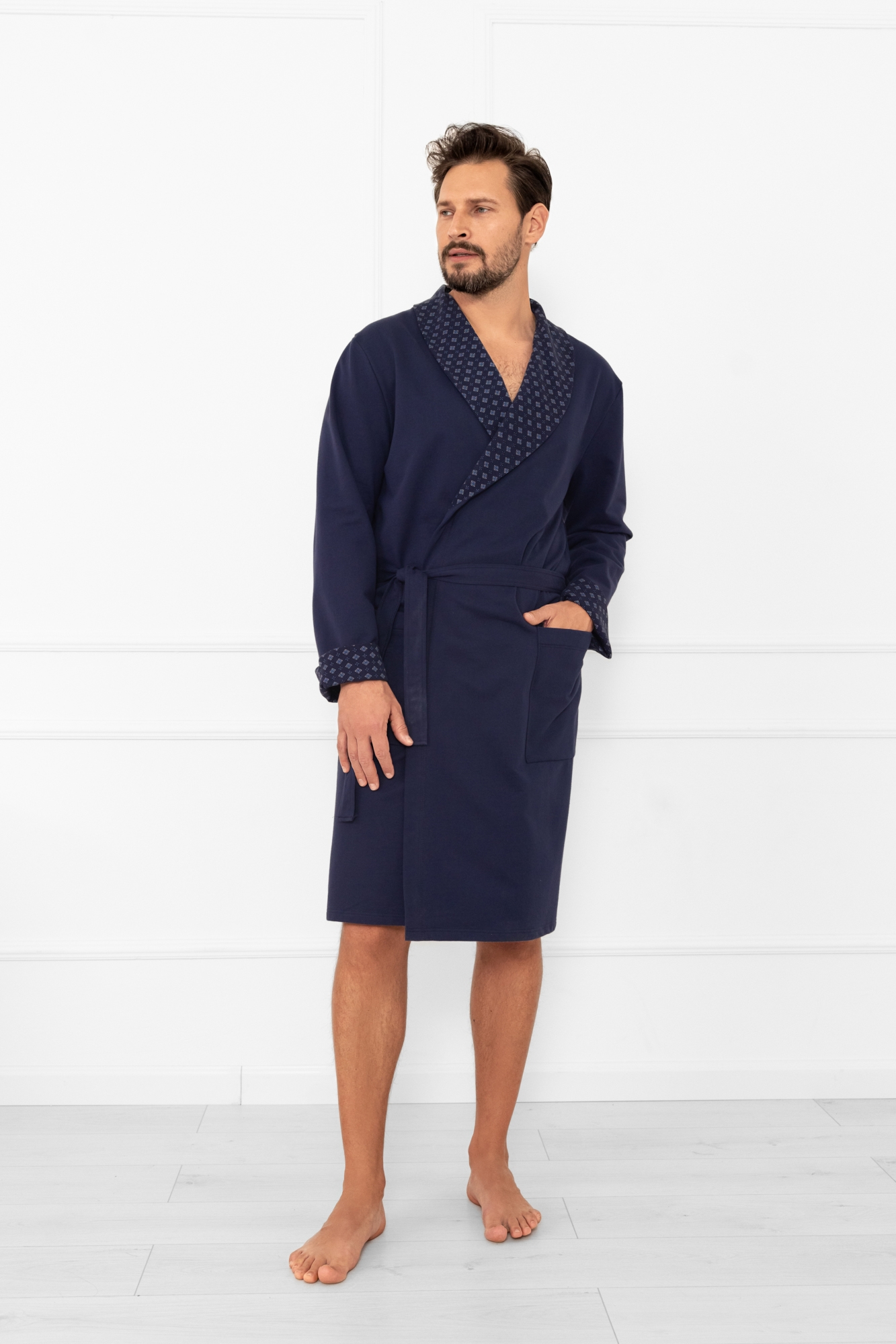 Szlafrok męski długi rękaw Gerard