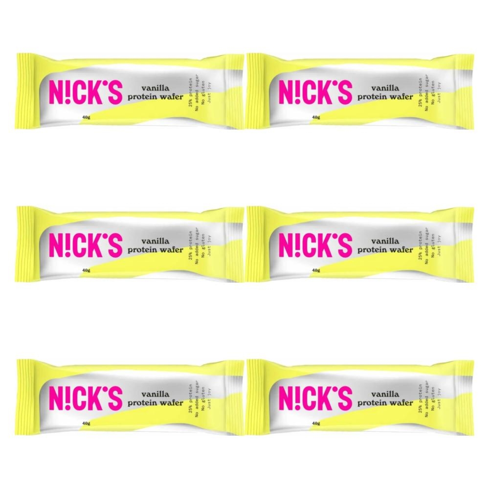 6 x Wafelek Proteinowy Bezglutenowy o Smaku Waniliowym w Czekoladzie Mlecznej 40 g - Nicks