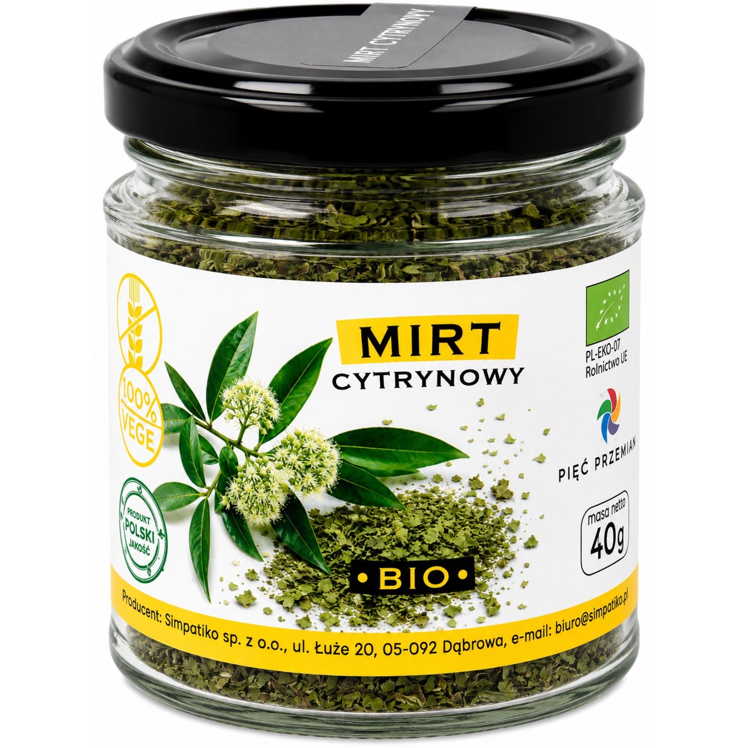 Mirt Cytrynowy BIO 40 g - Pięć Przemian