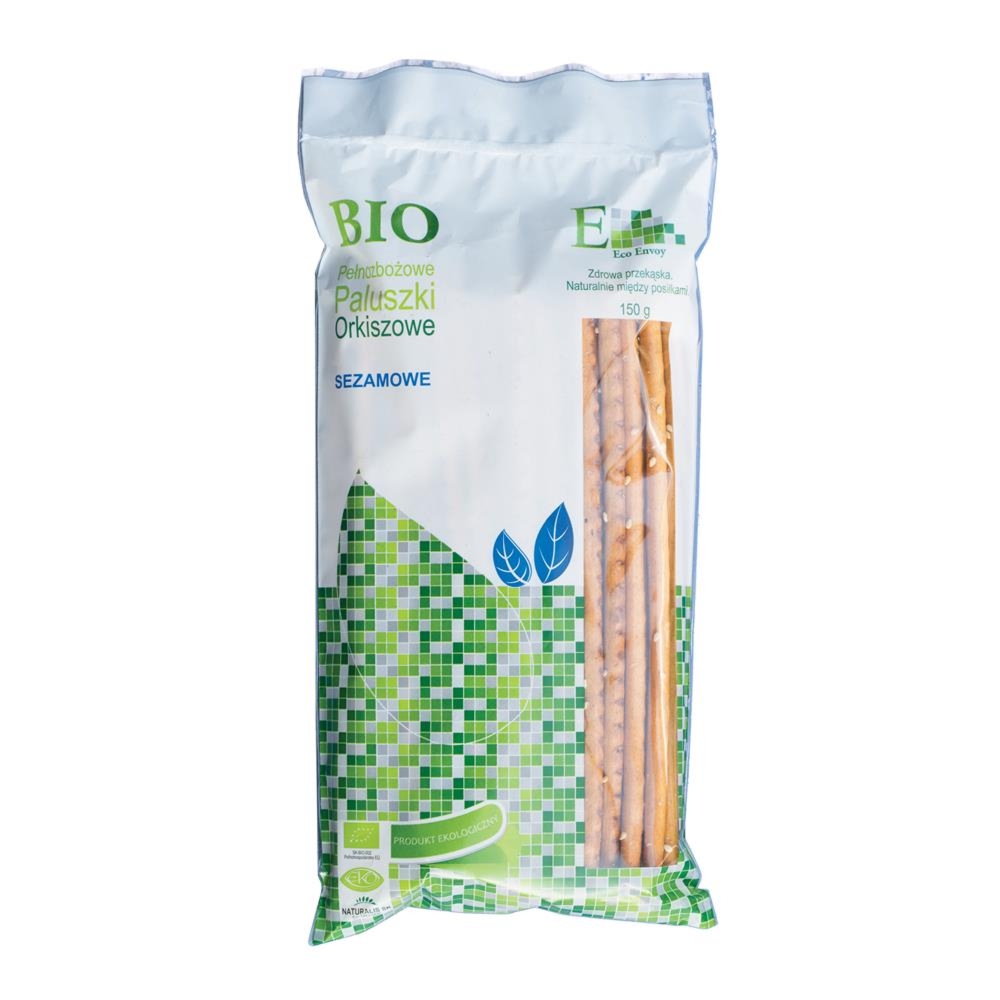 Paluszki Orkiszowe Pełnozbożowe Sezamowe Bio 150 g - Eco Envoy