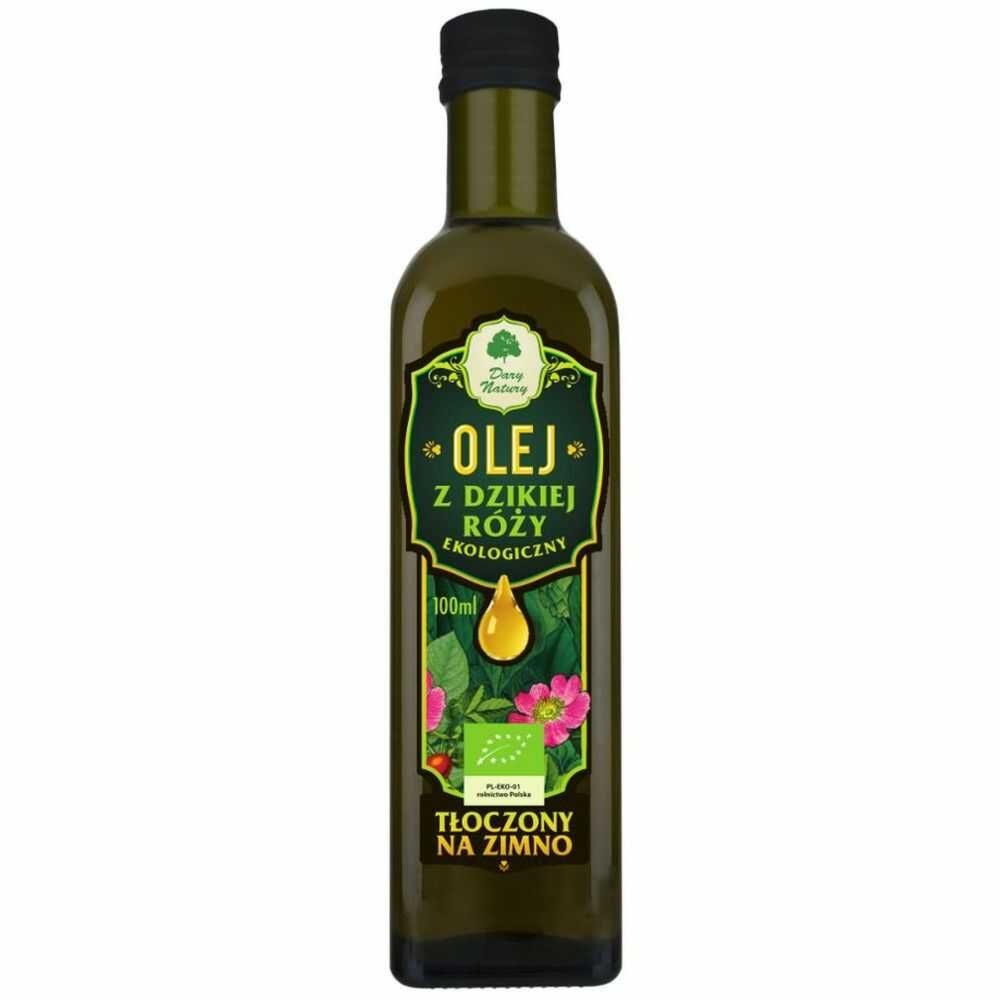 Olej z Nasion Dzikiej Róży Tłoczony na Zimno EKO 100 ml - Dary Natury