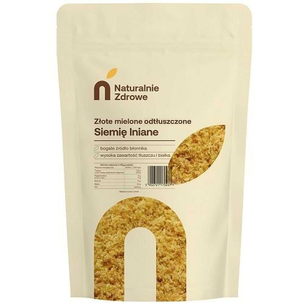 Siemię Lniane Złote Mielone Odtłuszczone 1 kg - Naturalnie Zdrowe