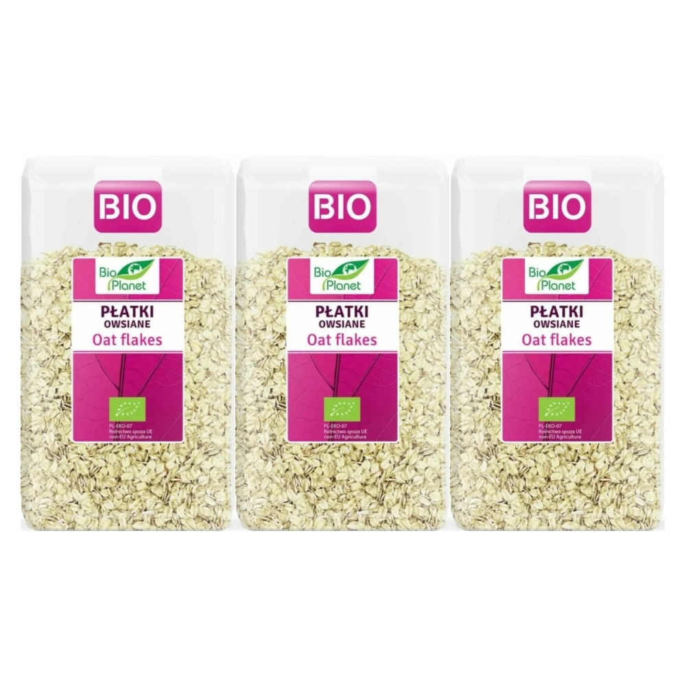 3 x Płatki Owsiane Bio 600 g - Bio Planet