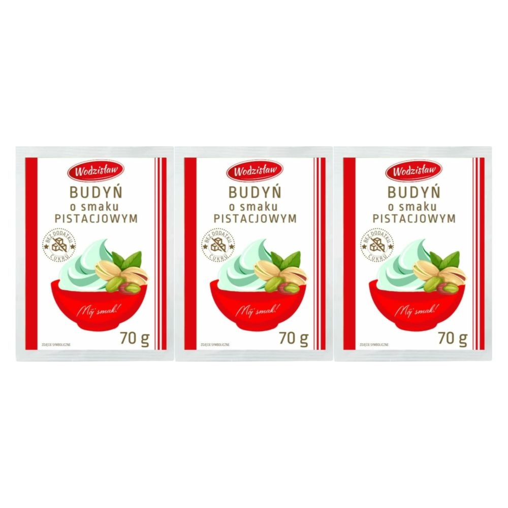3 x Budyń o Smaku Pistacjowym z Erytrytolem 70 g - Wodzisław