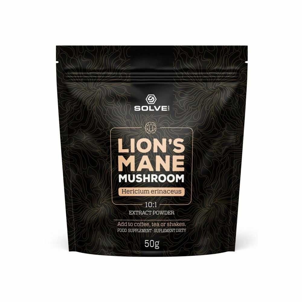 Фото - Вітаміни й мінерали Lion's Mane  10:1 Mushroom Powder 50 g -Solve(Soplówka Jeżowata)