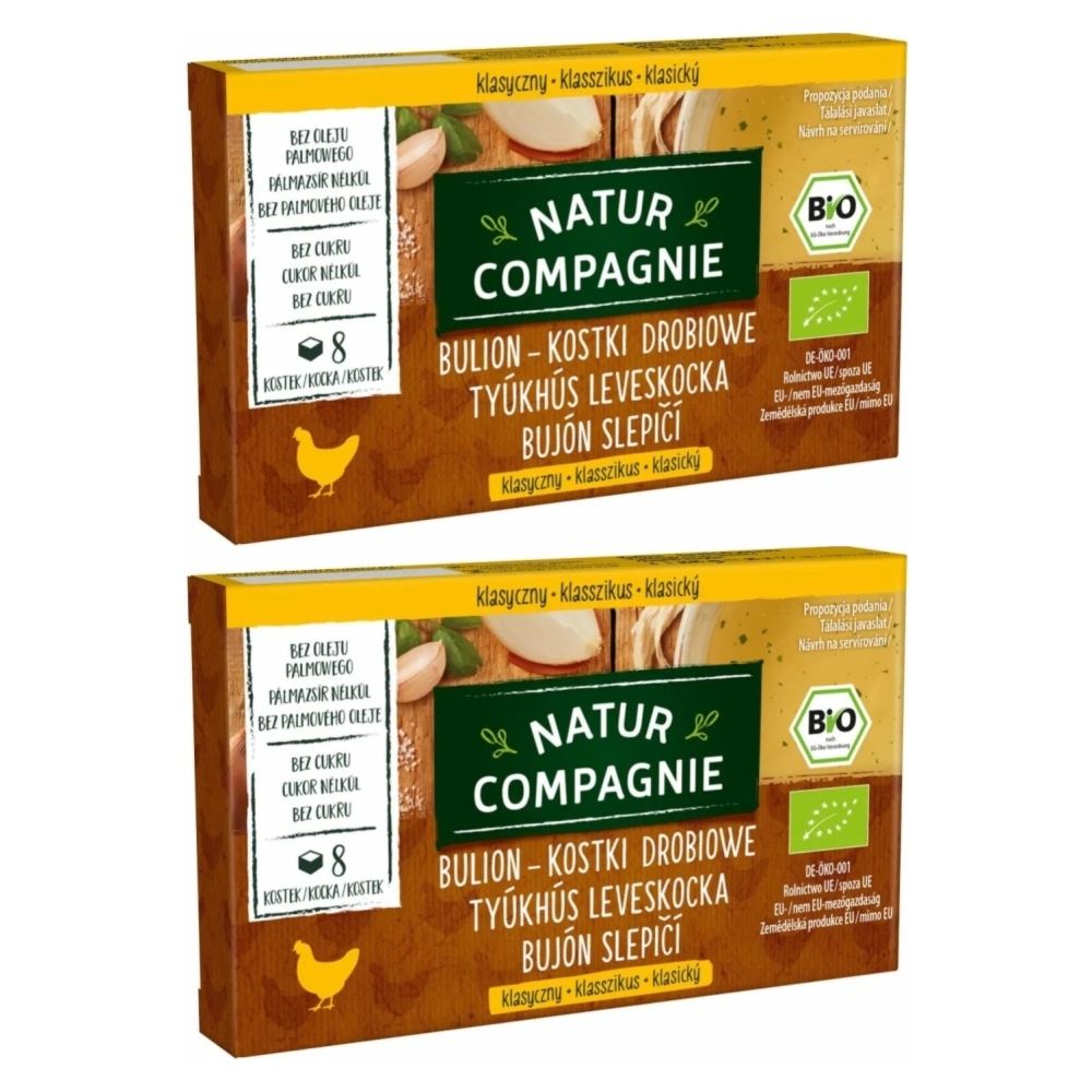 2 x Bulion Kostki Drobiowe Bez Dodatku Cukru Bio 88 g - Natur Compagnie