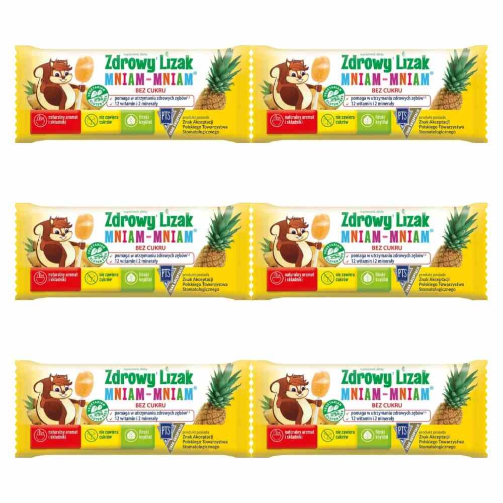 6 x Zdrowy Lizak Mniam - Mniam ANANAS Łezka 6 g - Starpharma