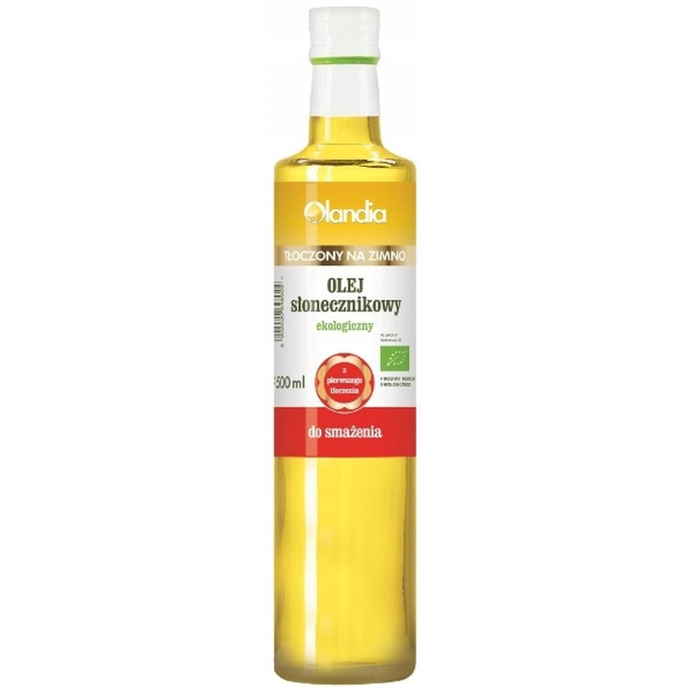 Olej Słonecznikowy do Smażenia Tłoczony na Zimno Bio 500 ml - Olandia