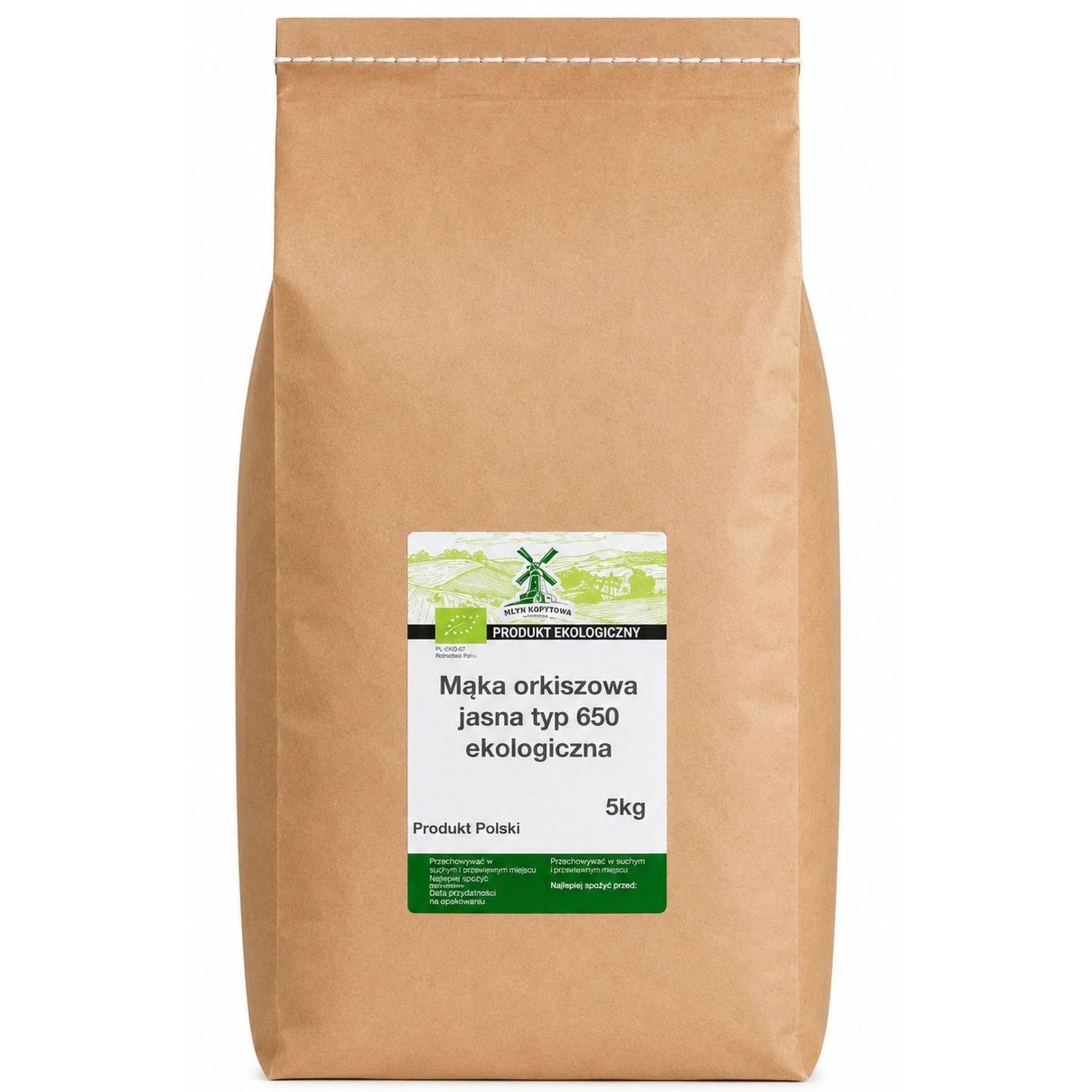 Mąka Orkiszowa Jasna Typ 650 Eko 5 kg - Młyn Kopytowa
