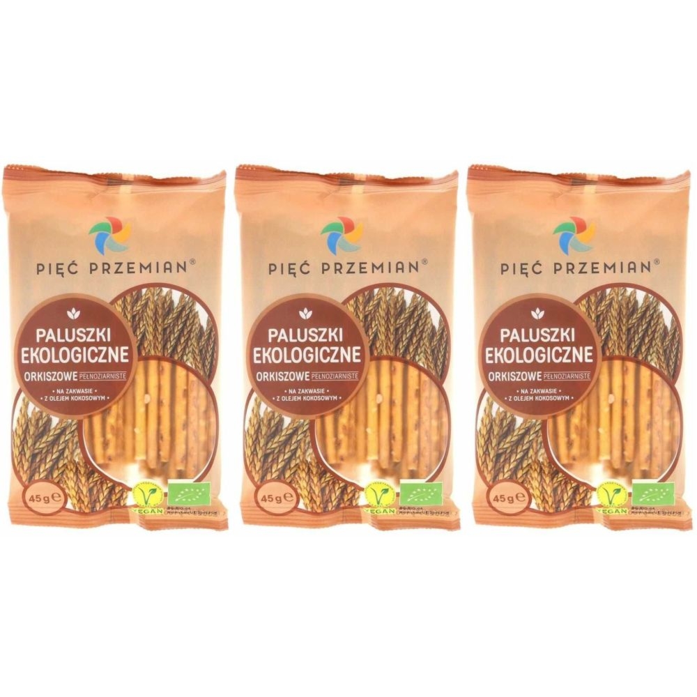 3 x Paluszki Orkiszowe Pełnoziarniste Bio 45 g - Simpatiko