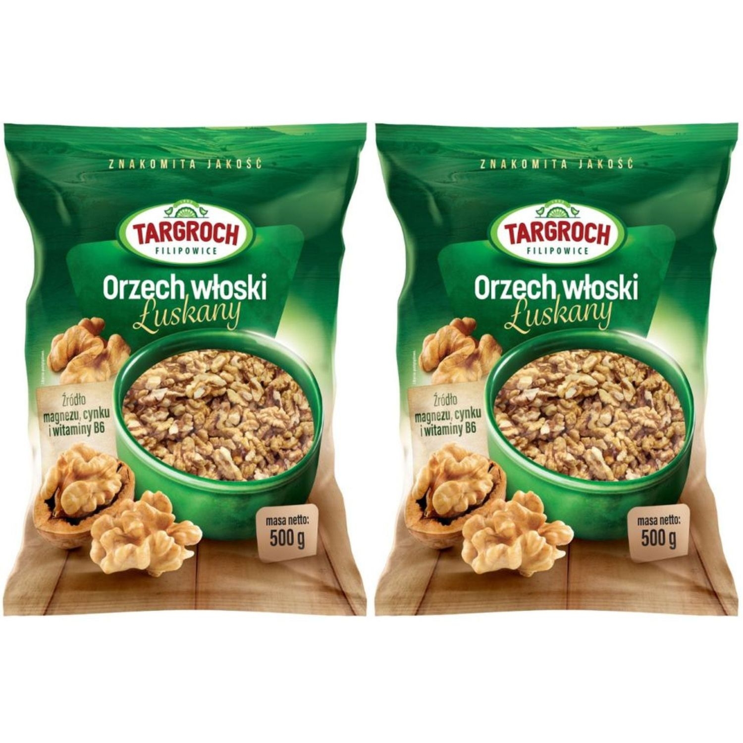Zestaw 2 x Orzechy Włoskie Łuskane 500 g - Targroch