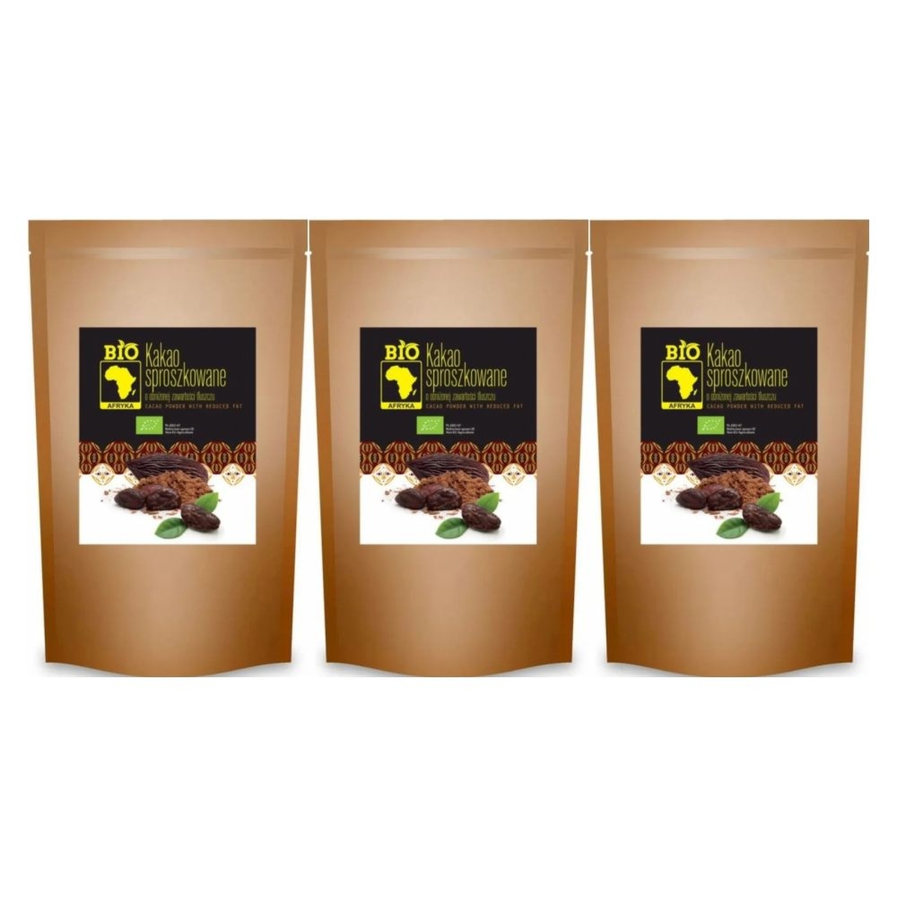 3 x Kakao Sproszkowane o Obniżonej Zawartości Tłuszczu Bio 200 g Bio Planet