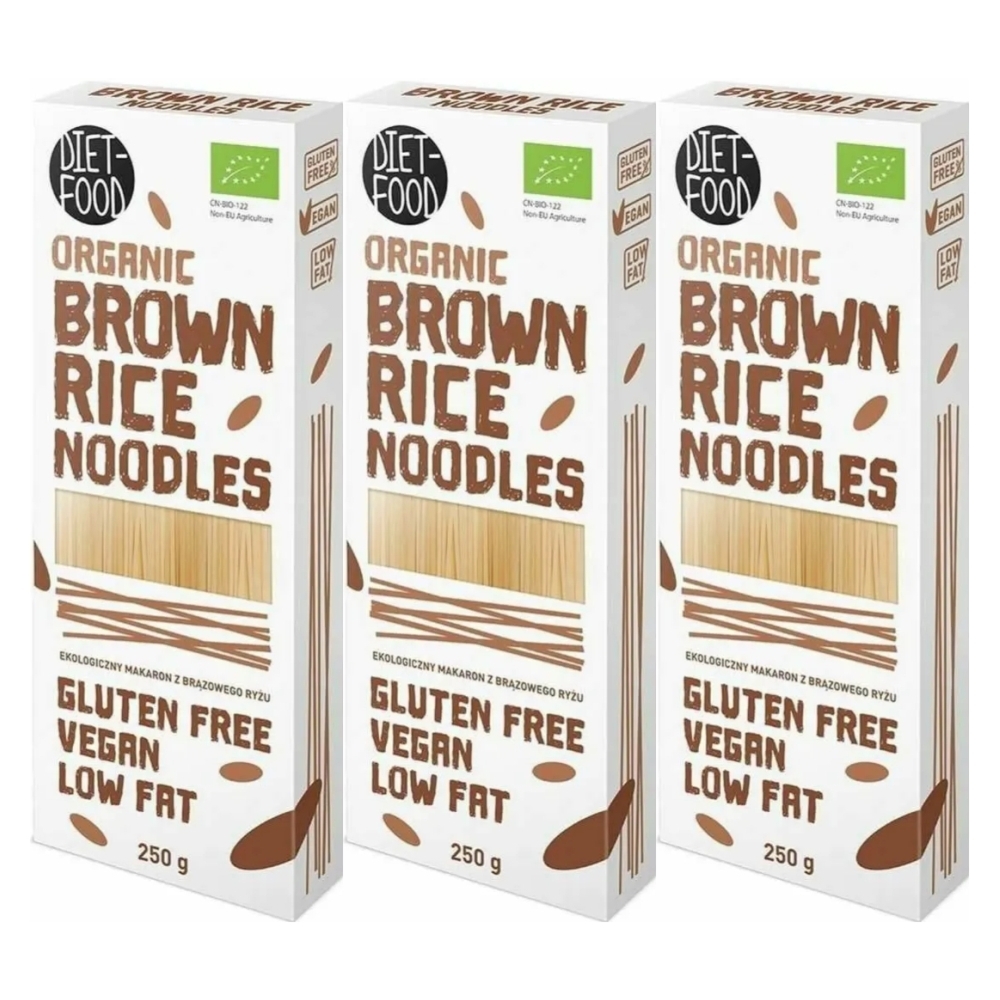 3 x Makaron z Brązowego Ryżu BIO 250 g - Diet-Food