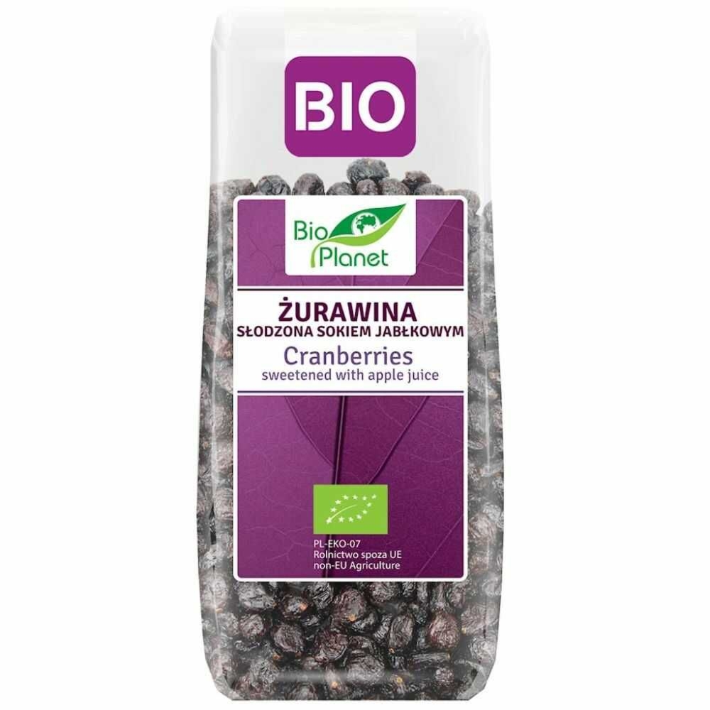 Żurawina Suszona Cięta Słodzona Sokiem Jabłkowym Bio 100 g - Bio Planet