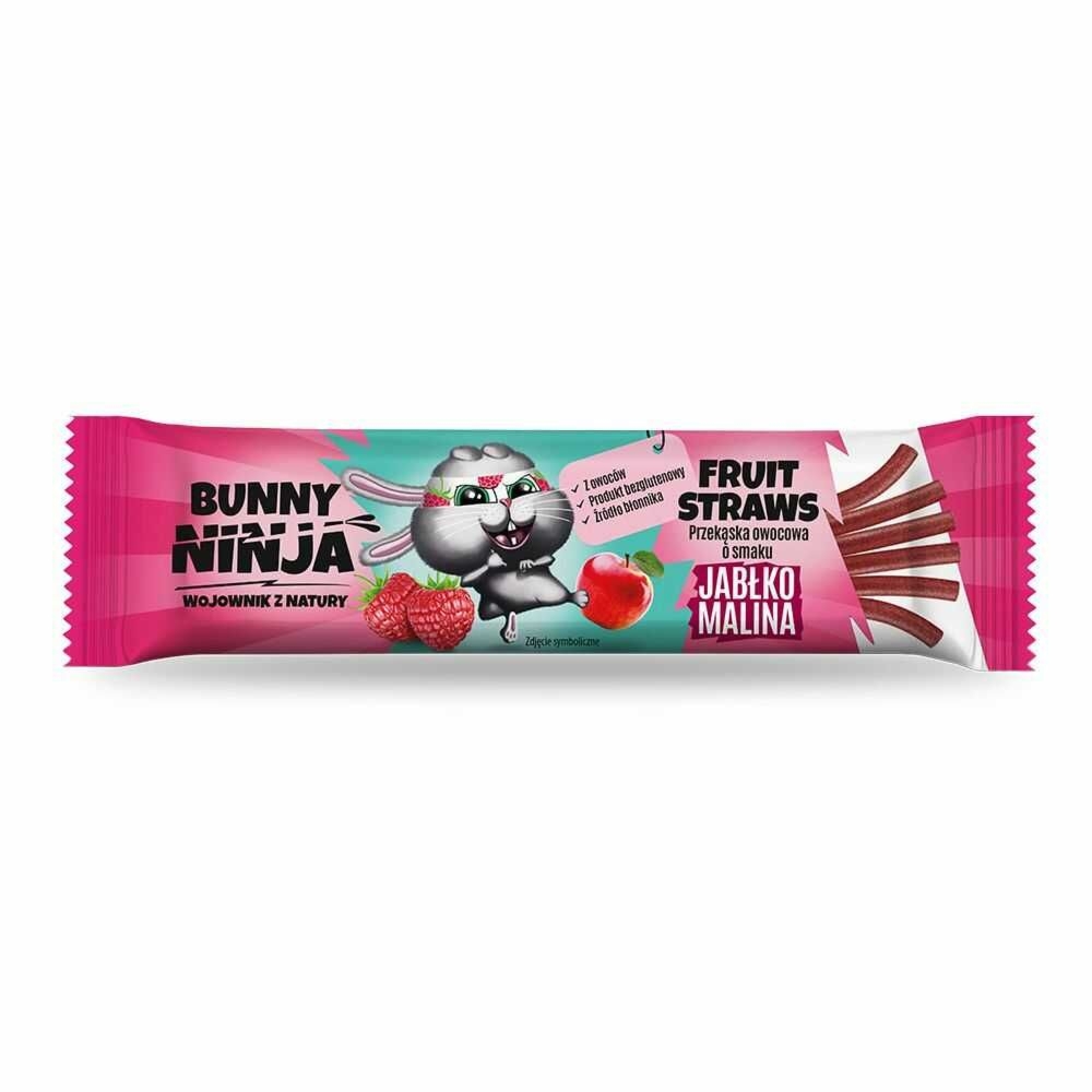 Fruit Straws Przekąska Owocowa Jabłko - Malina 16 g - Bunny Ninja