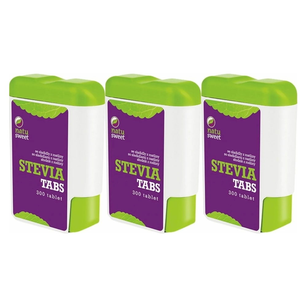 3 x Stewia w Tabletkach 18 g 300 Tabletek Słodzik - Natusweet
