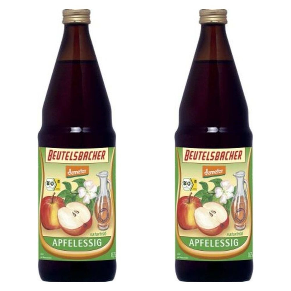 Zestaw 2 x Niepasteryzowany Ocet Jabłkowy Niefiltrowany Bio 750 ml Demeter