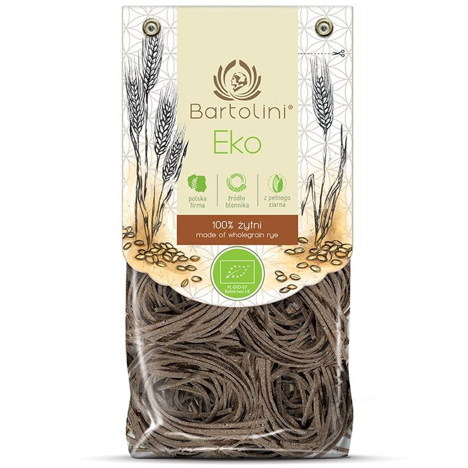 Makaron Żytni Pełnoziarnisty Gniazda Bio 250 g - Bartolini