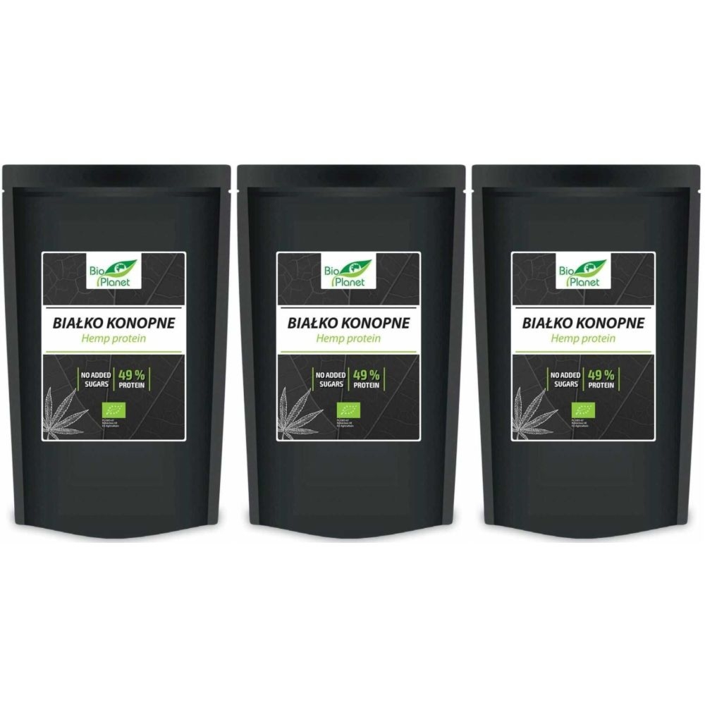 Zestaw 3 x Białko Konopne w Proszku Bio 500 g - Bio Planet