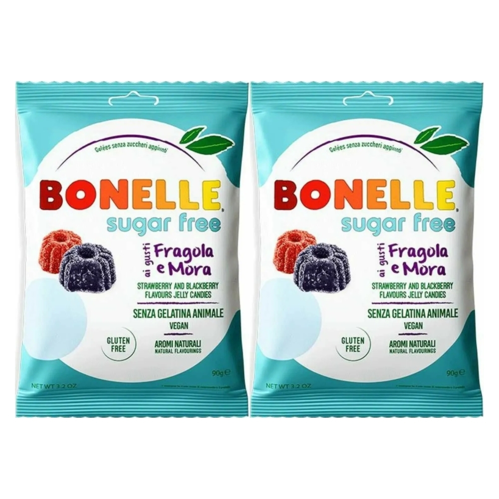 2 x KETO Żelki o Smaku Jeżyny i Truskawki Bez Dodatku Cukru 90 g - Bonelle