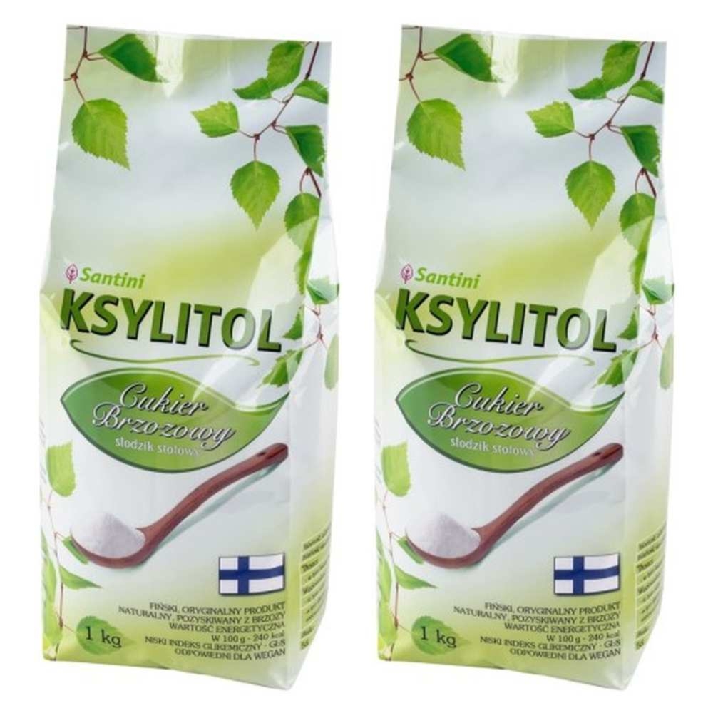 Zestaw 2 x Ksylitol C Krystaliczny 1 kg - Torebka - Santini 