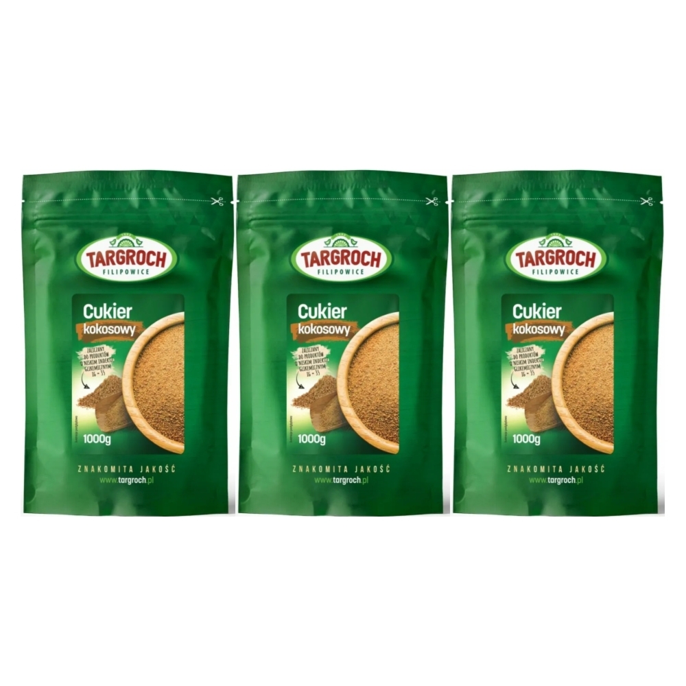 3 x Cukier Kokosowy 1 kg - Targroch
