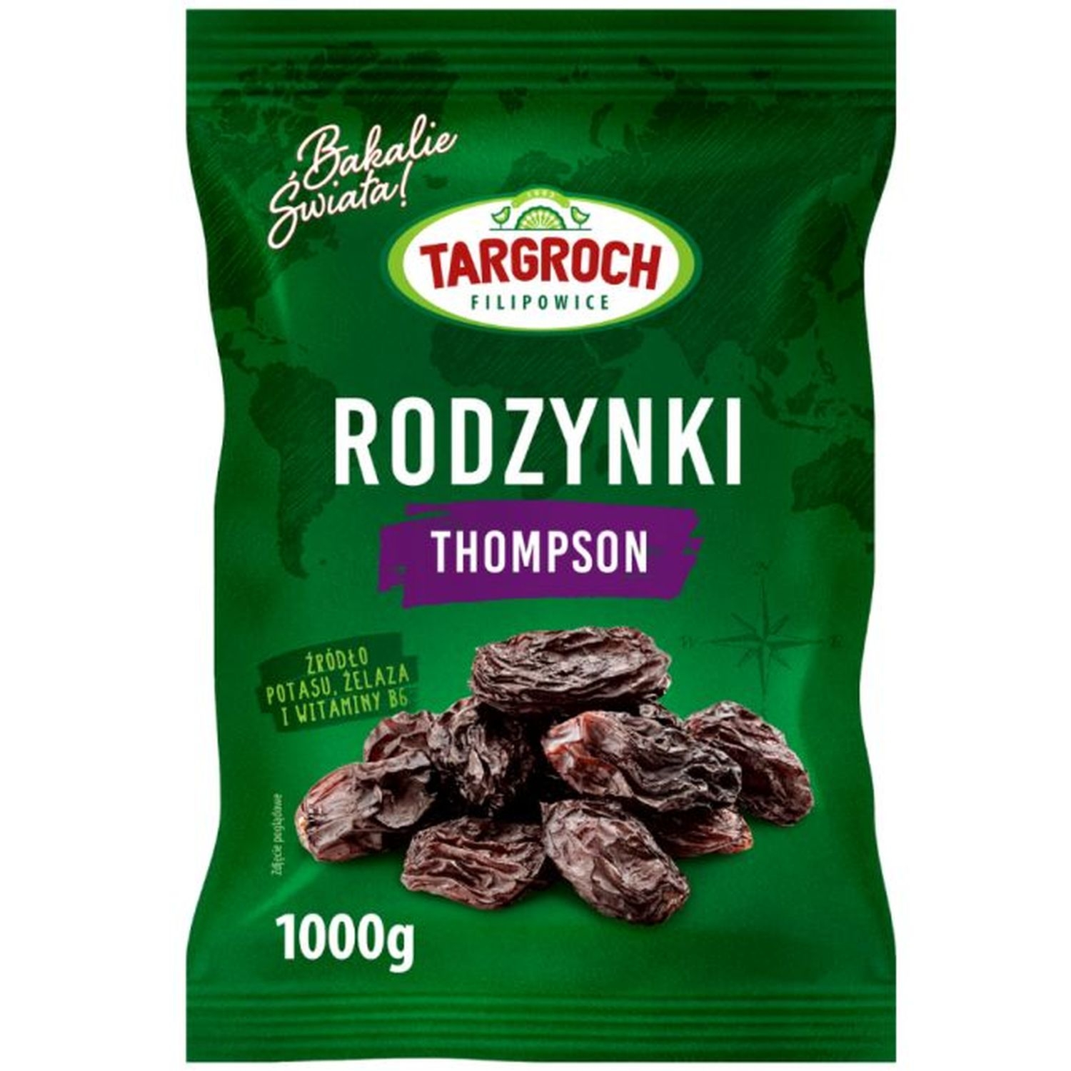 Rodzynki Thompson Niesiarkowane 1 kg - Targroch
