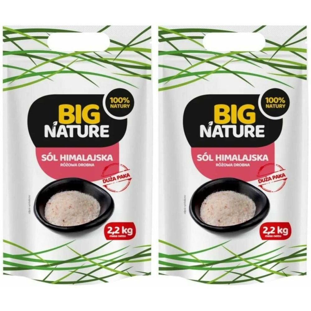 Zestaw 2 x Sól Himalajska Różowa Drobna 2,2 kg - Big Nature