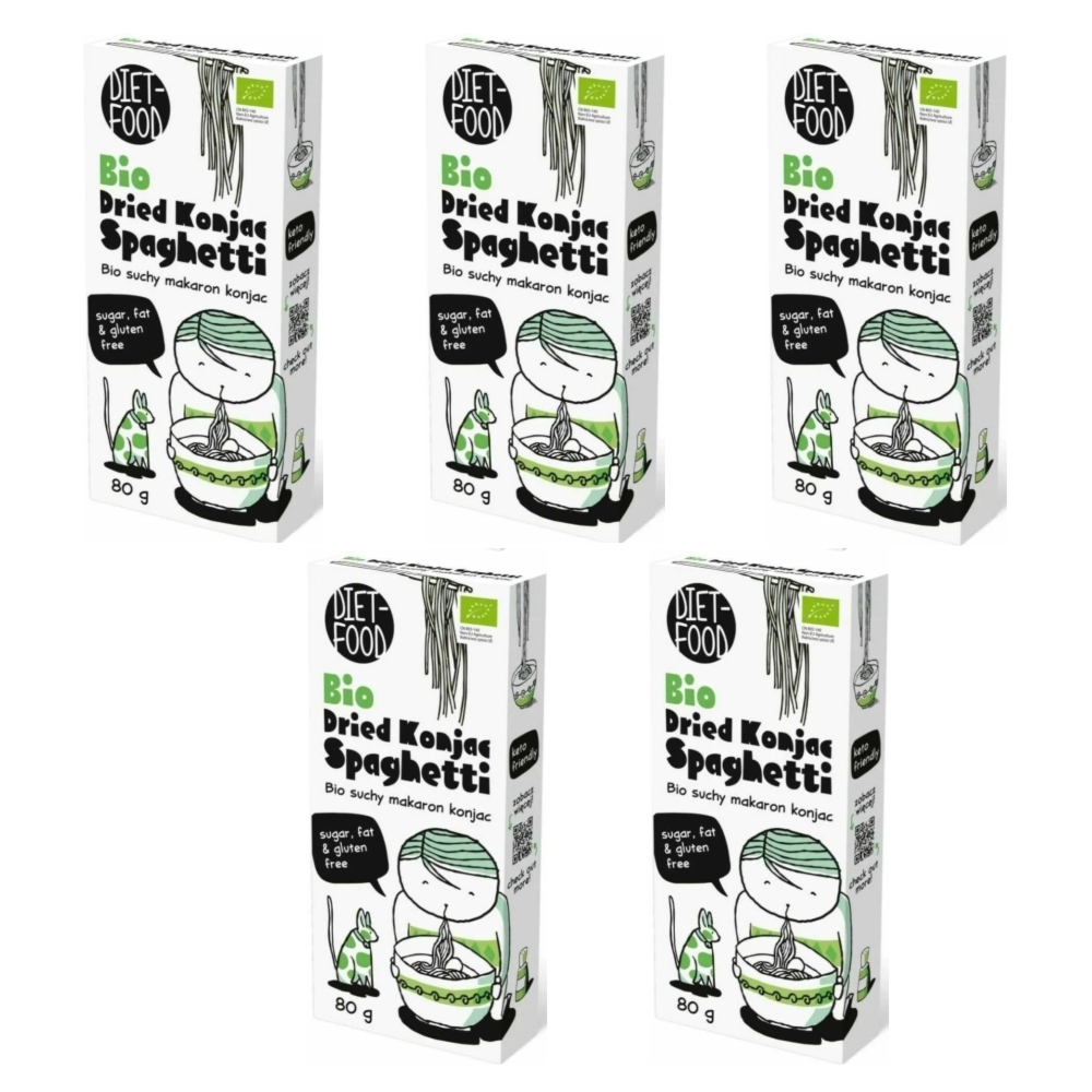 5 x Makaron Konjac Suchy Bio Spaghetti 80 g - Diet-Food