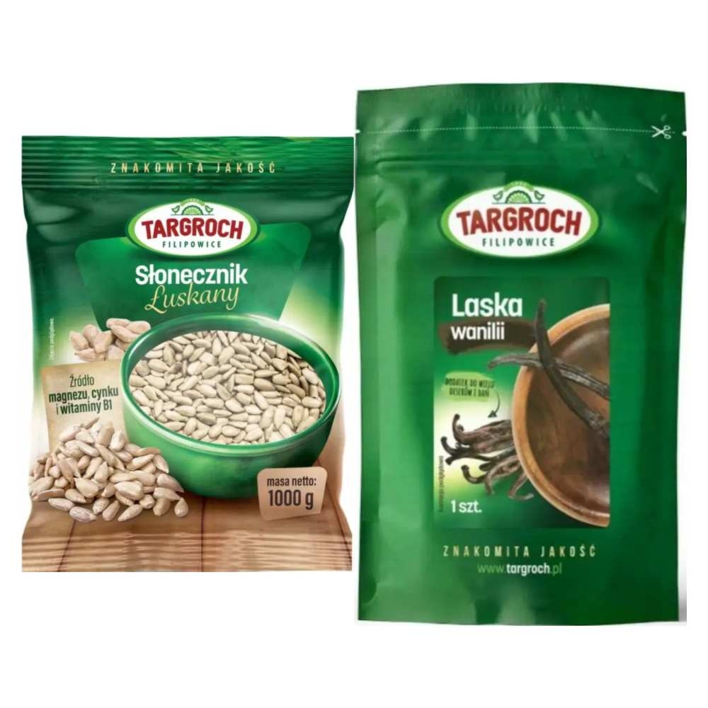 Słonecznik Łuskany 1 kg - Targroch  + Wanilia Laska 1 Sztuka - Targroch