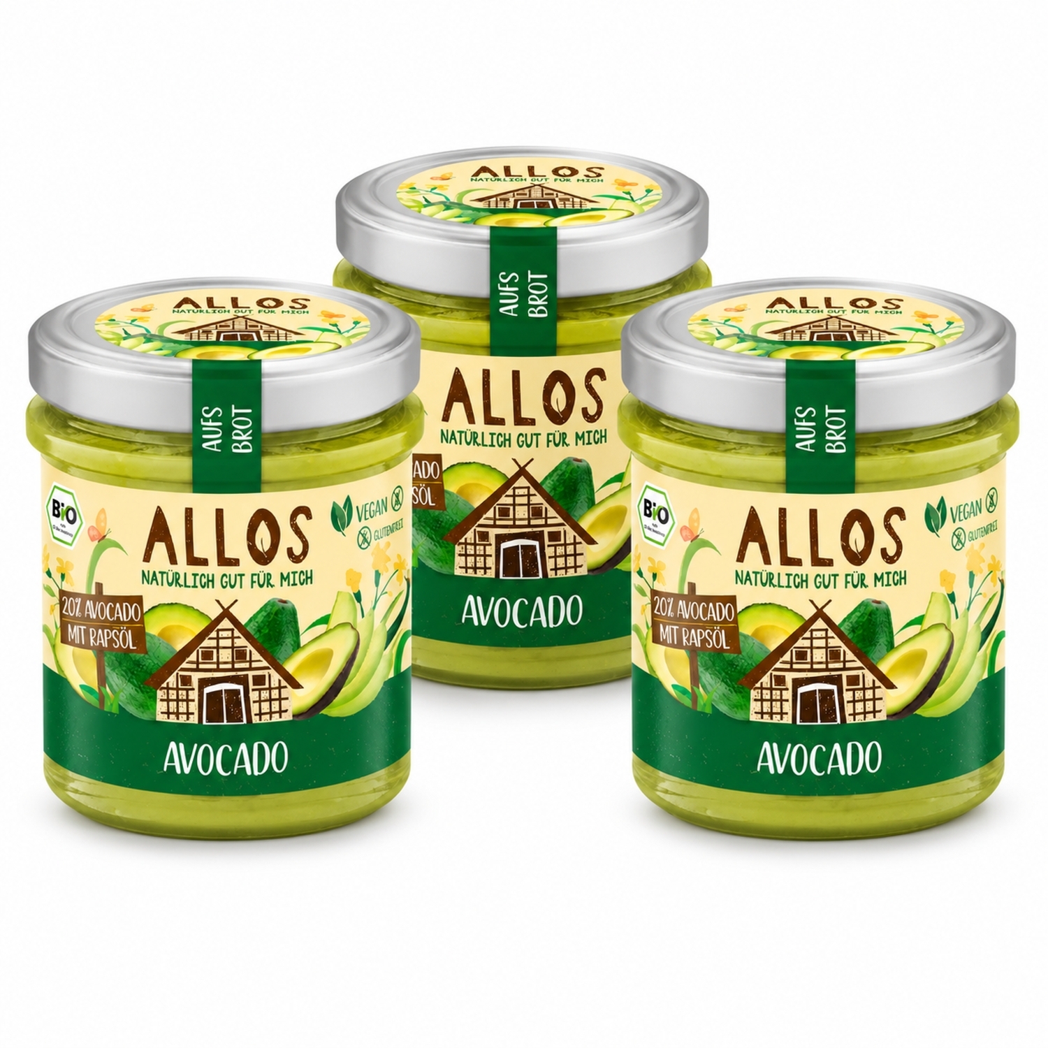 3 x Pasta Kremowa z Awokado Bezglutenowa Bio 140 g - Allos