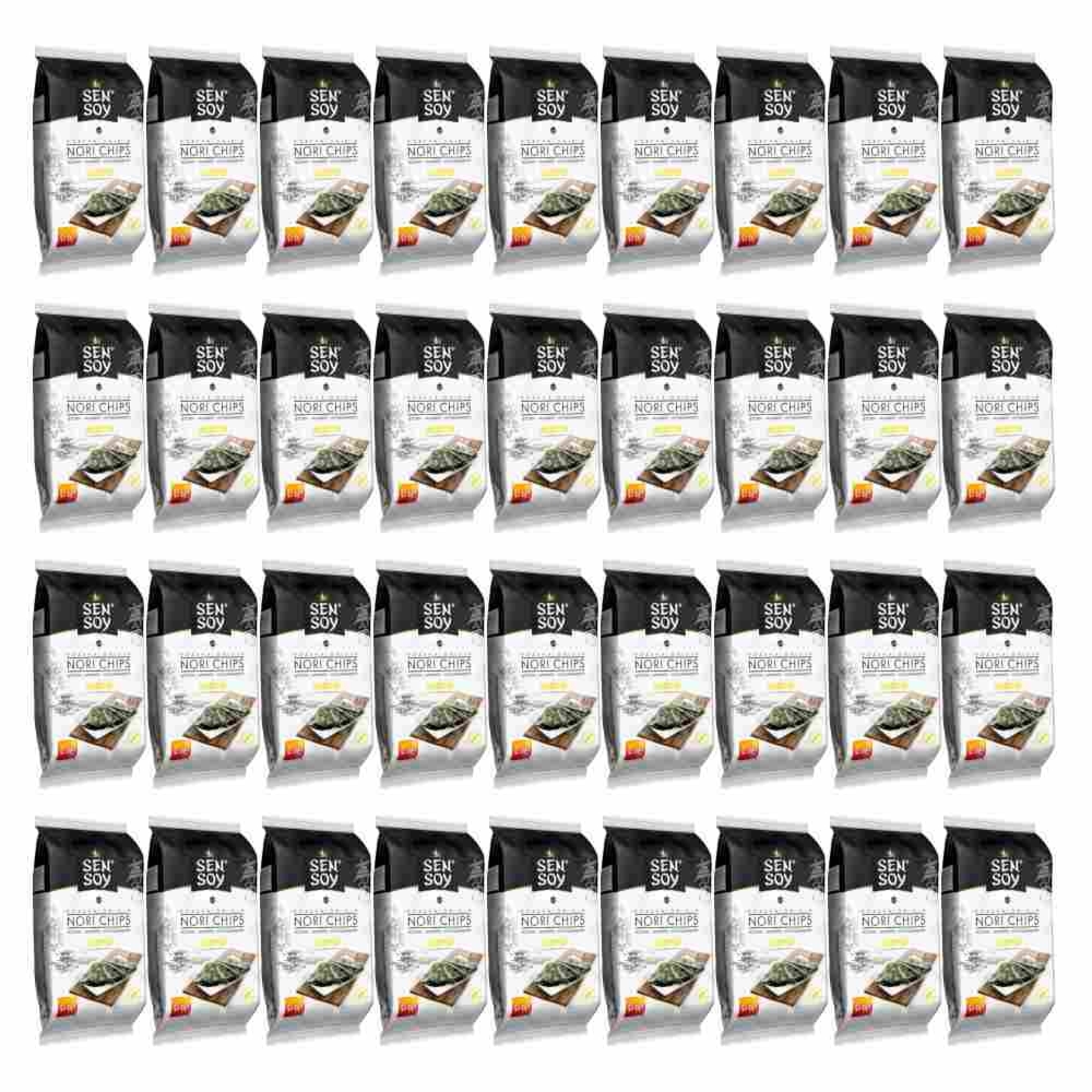 36 x Chipsy Nori Prażone Glony Przekąska Classic 4,5 g - Sen Soy