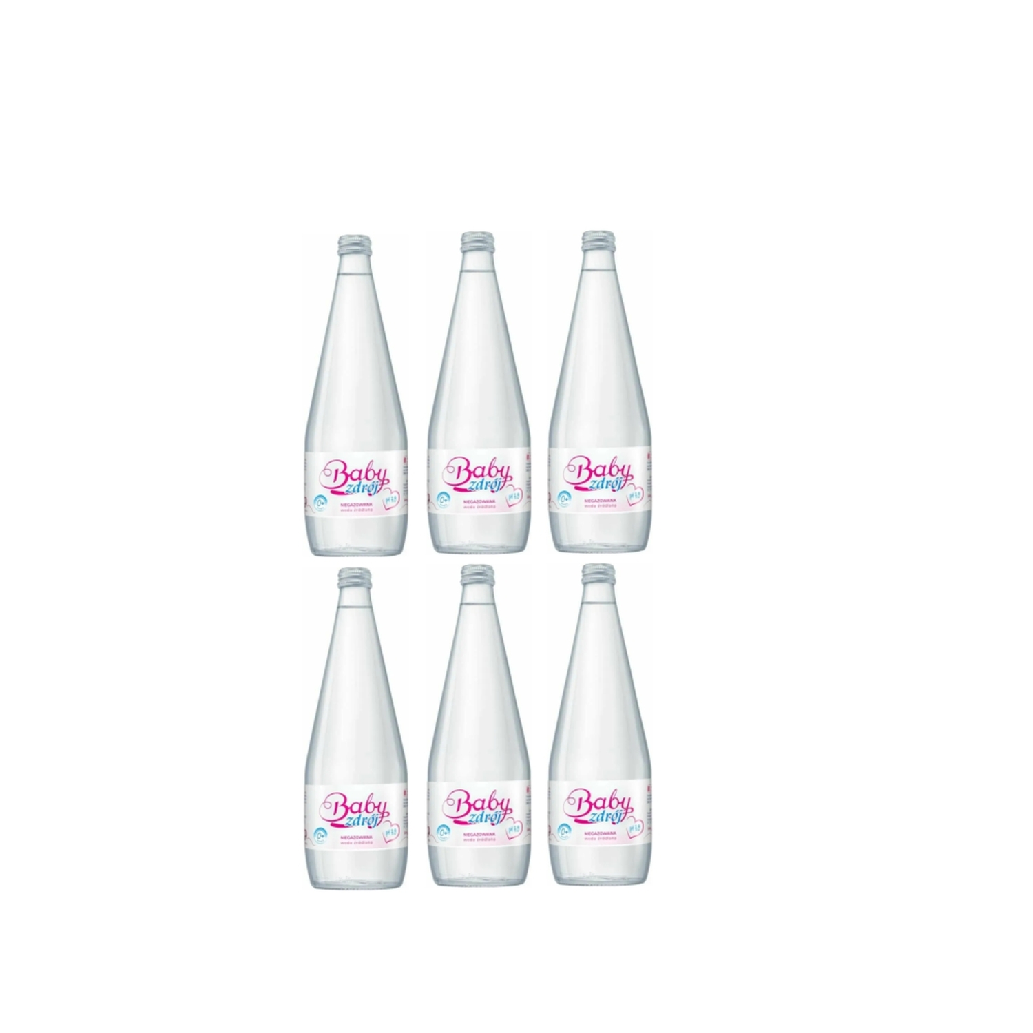 6 x Woda Źródlana Niegazowana 700 ml (Szklana Butelka) - Baby Zdrój