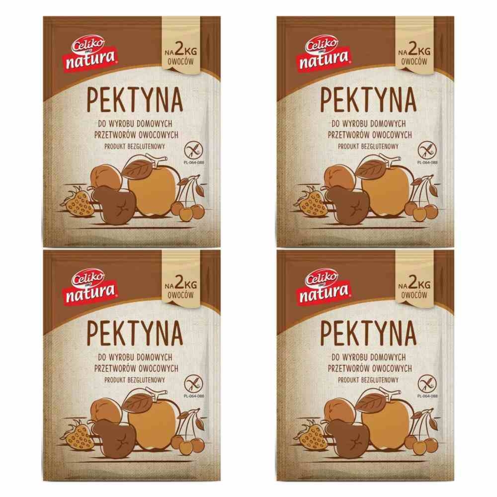 Zestaw 4 x Pektyna do Wyrobu Domowych Przetworów Bezglutenowa 24 g - Celiko