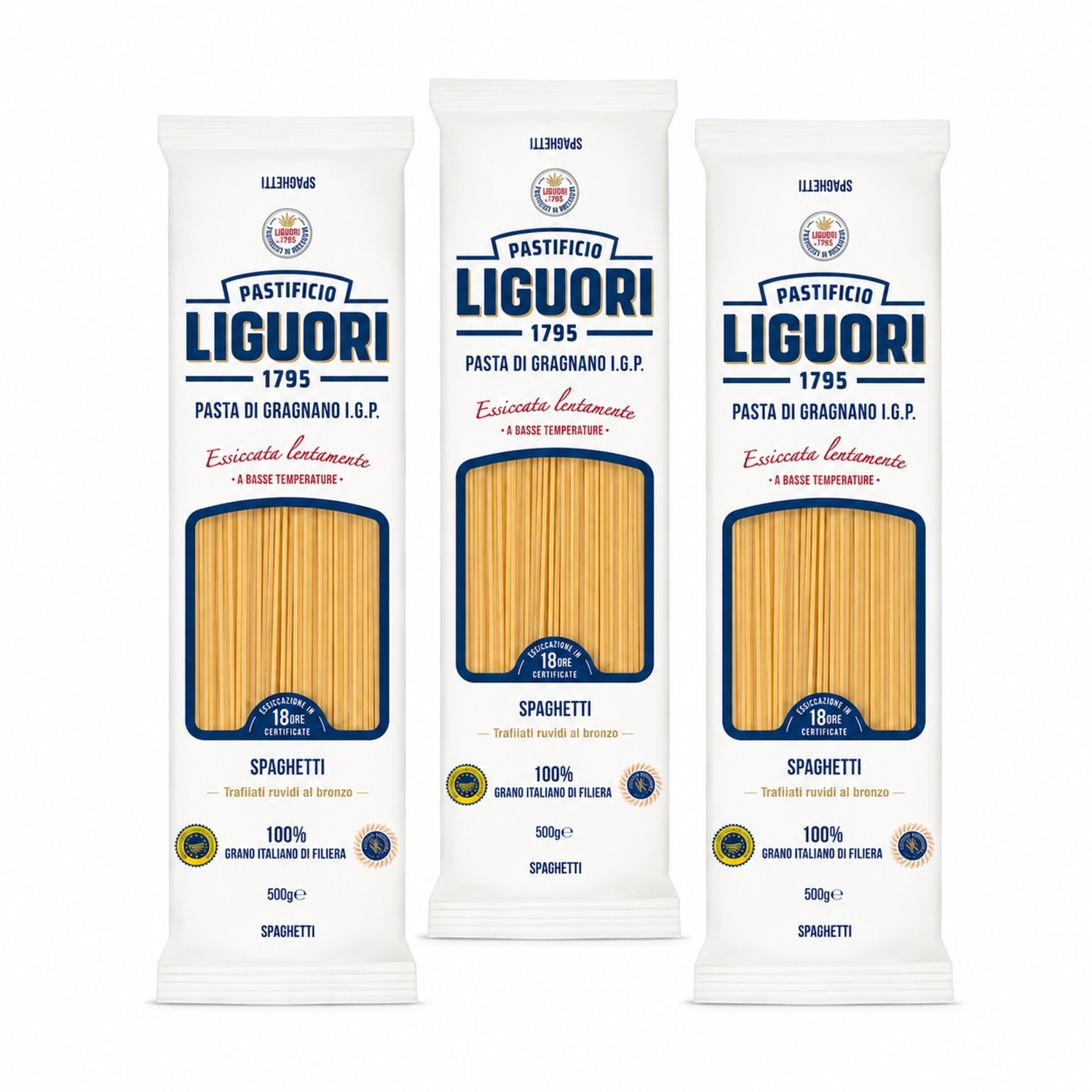 3 x Makaron Spaghetti z Pszenicy Durum Pasta di Gragnano IGP 500 g Liguori