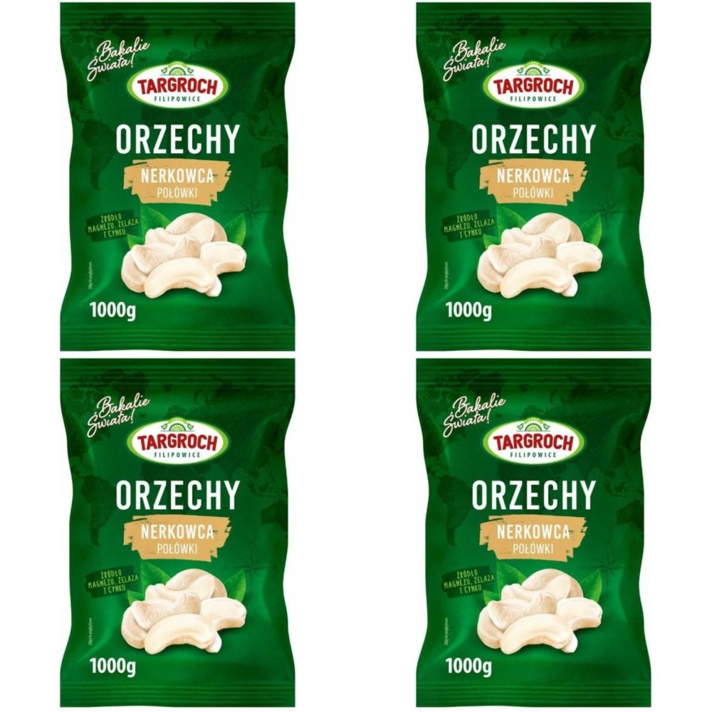 Zestaw 4 x Orzechy Nerkowca Połówki 1 kg - Targroch