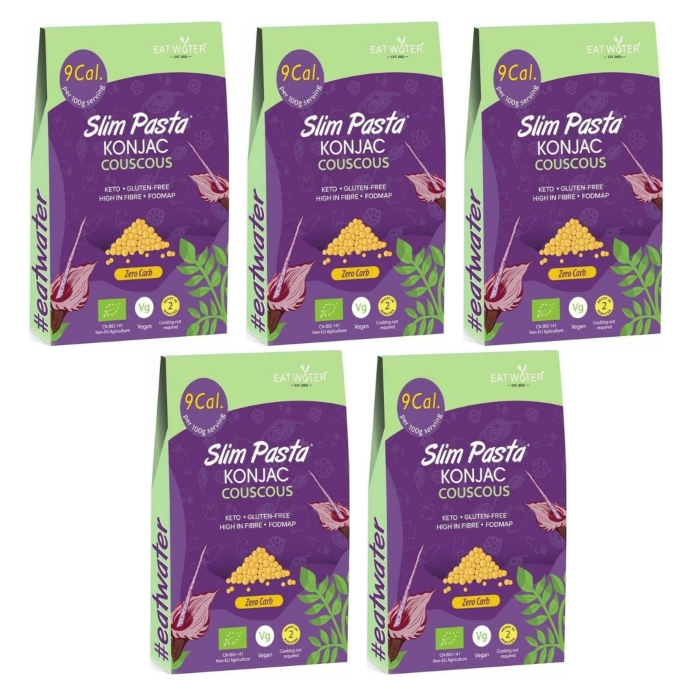 5 x Makaron Konjac w Kształcie Kuskusu Bezglutenowy Bio 270 g (200 g) - SLIM PASTA