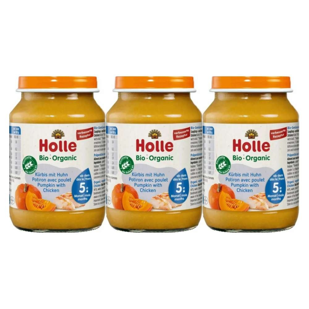 3 x Danie dla Niemowląt Dynia i Kurczak Bio 190 g - Holle