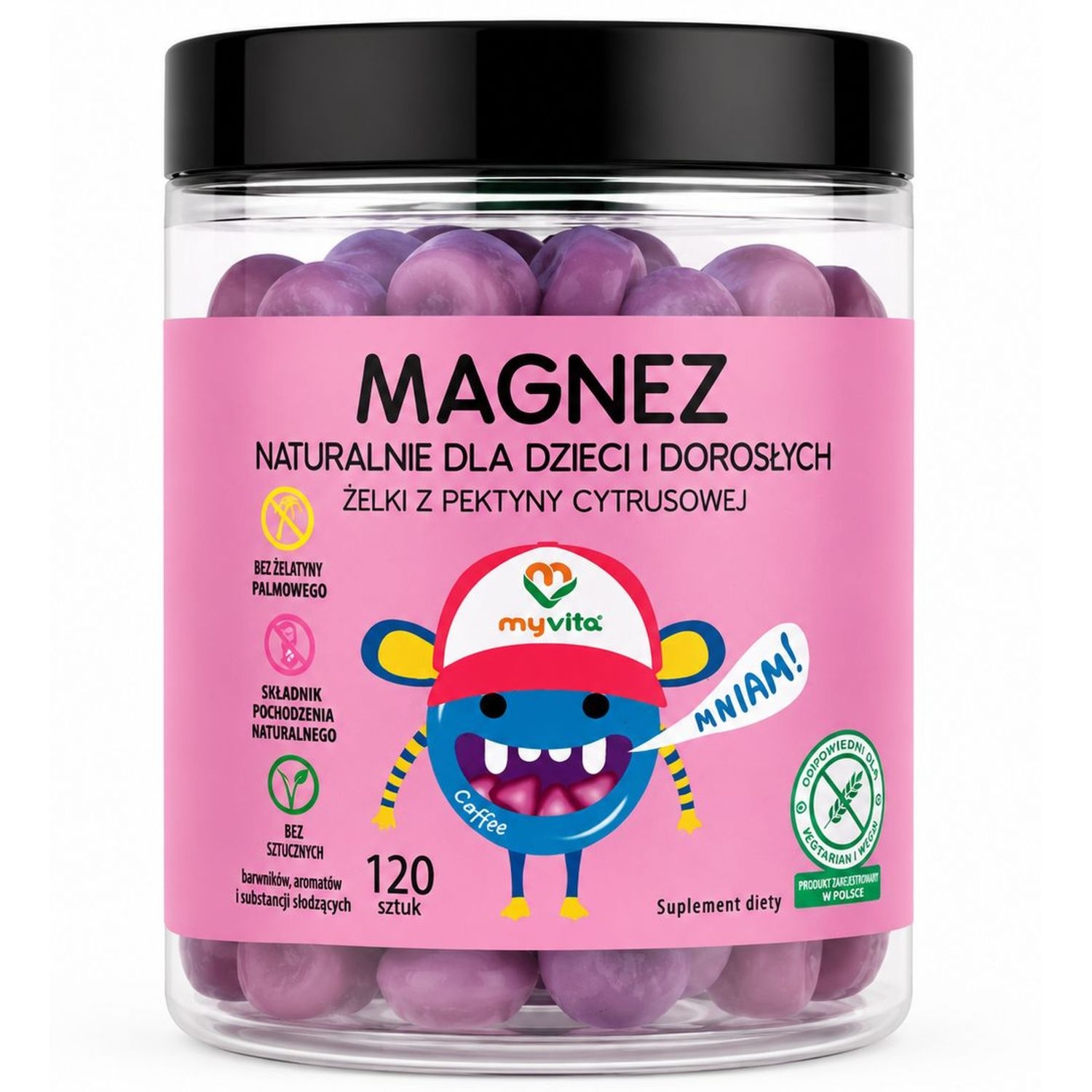 Żelki Naturalne MAGNEZ 120 sztuk - MyVita
