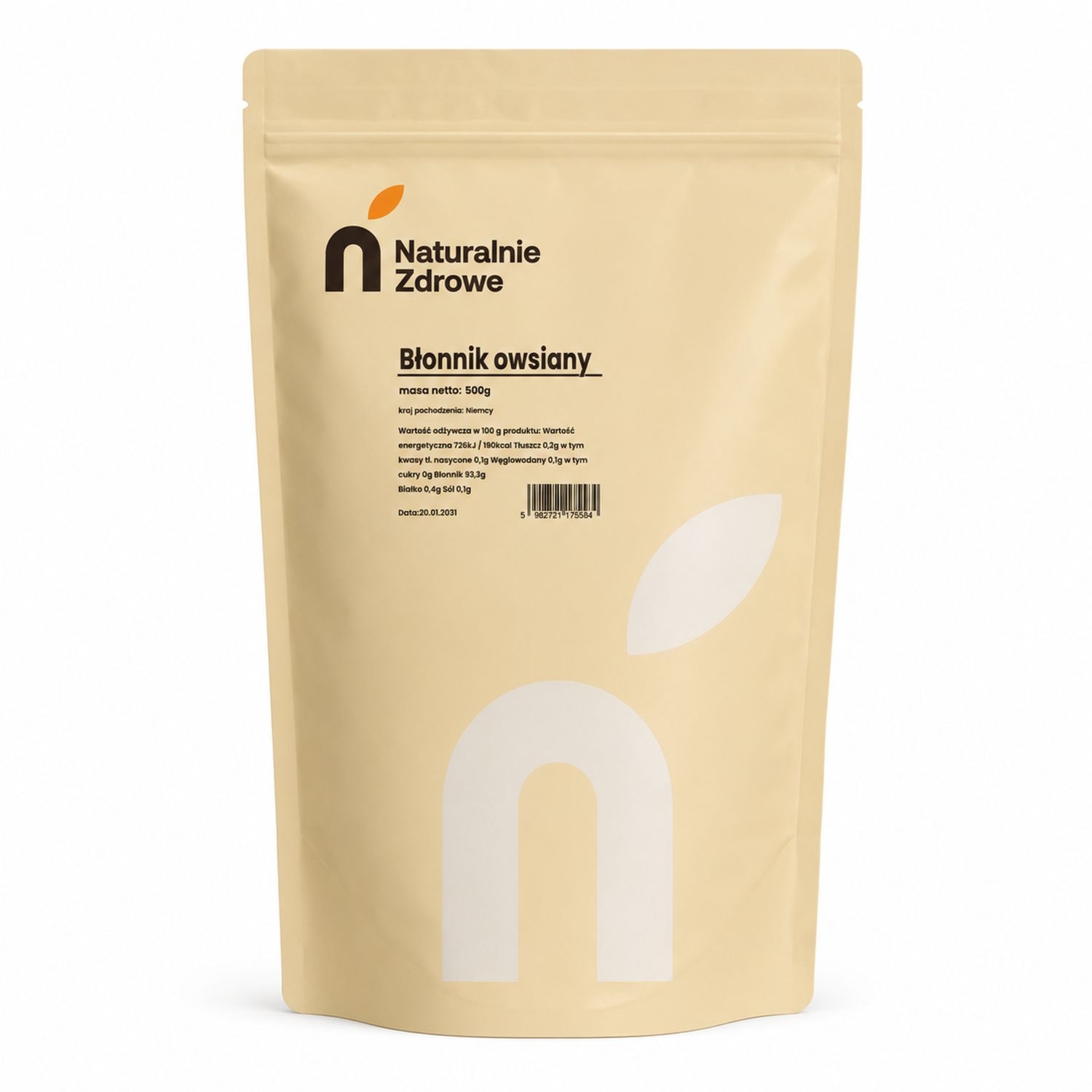 Błonnik Owsiany 500 g - Naturalnie Zdrowe