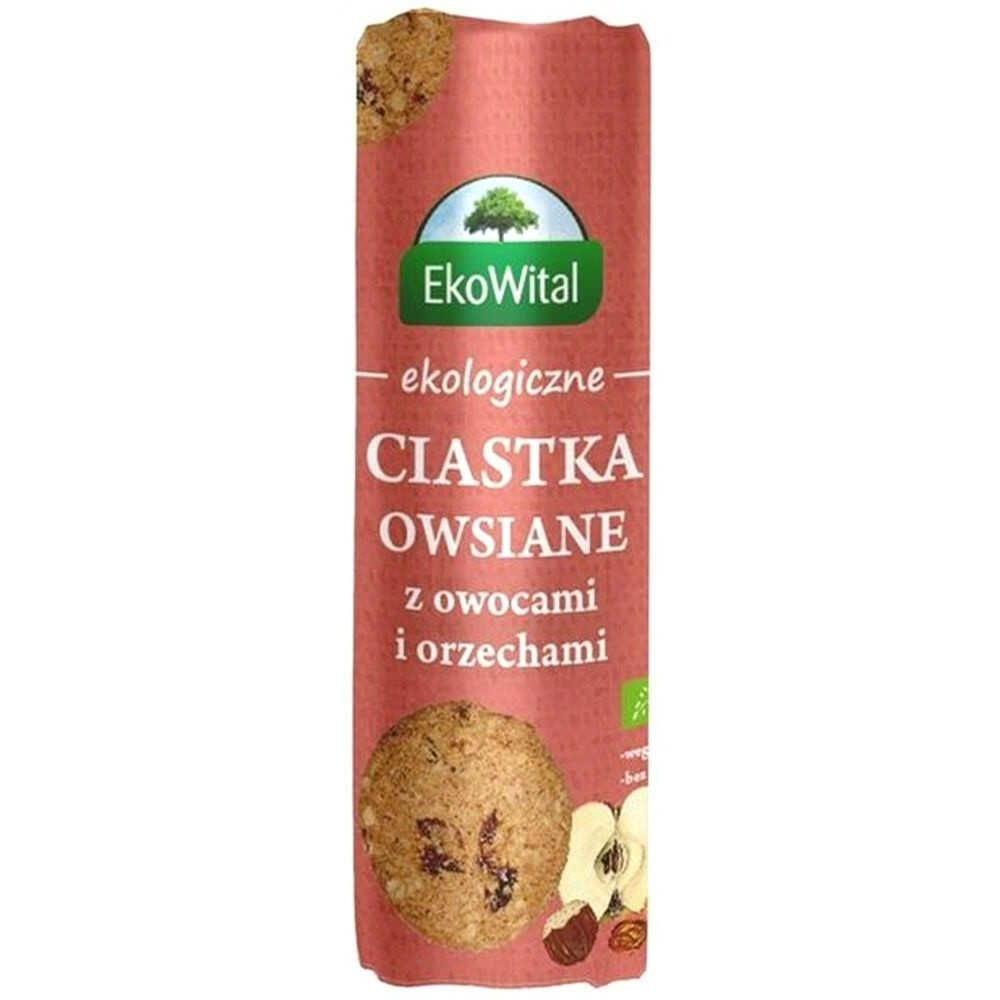 Ciastka Owsiane z Owocami i Orzechami Bio 250 g - Ekowital