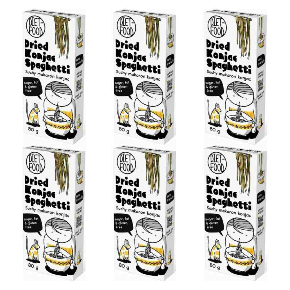 6 x Suchy Makaron Konjac Spaghetti 80 g - Diet-Food