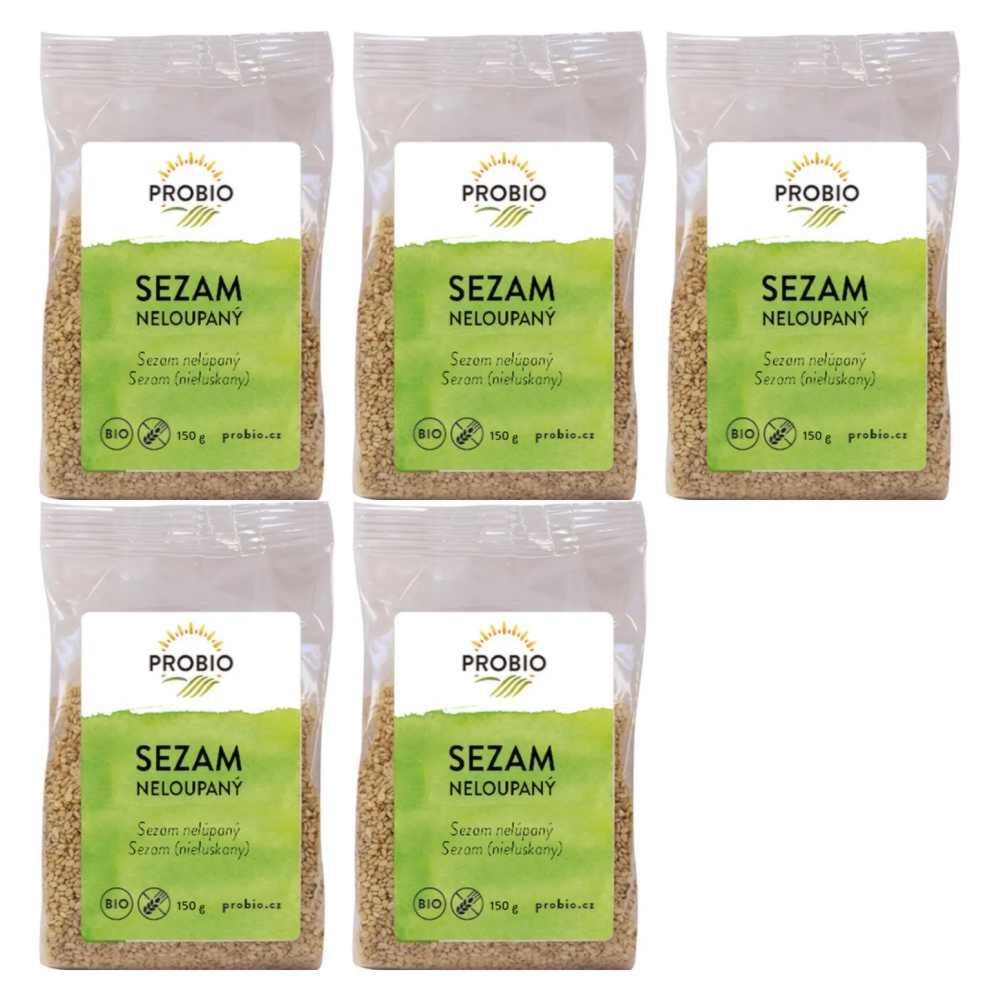 5 x Sezam Niełuskany Bio  Bezglutenowy 150 g  Probio