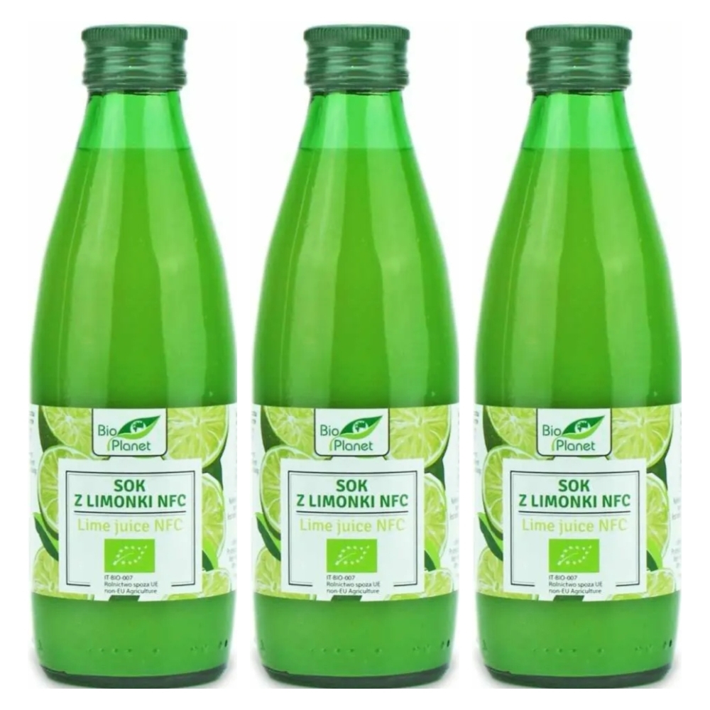 3 x Sok z Limonki Tłoczony NFC Bio 250 ml - Bio Planet