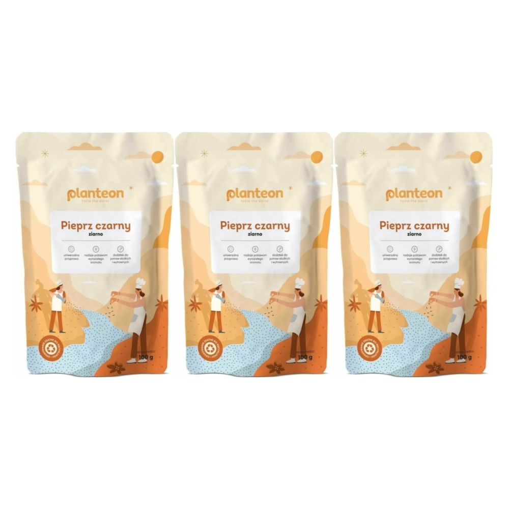3 x Pieprz Czarny Ziarno 100 g - Planteon