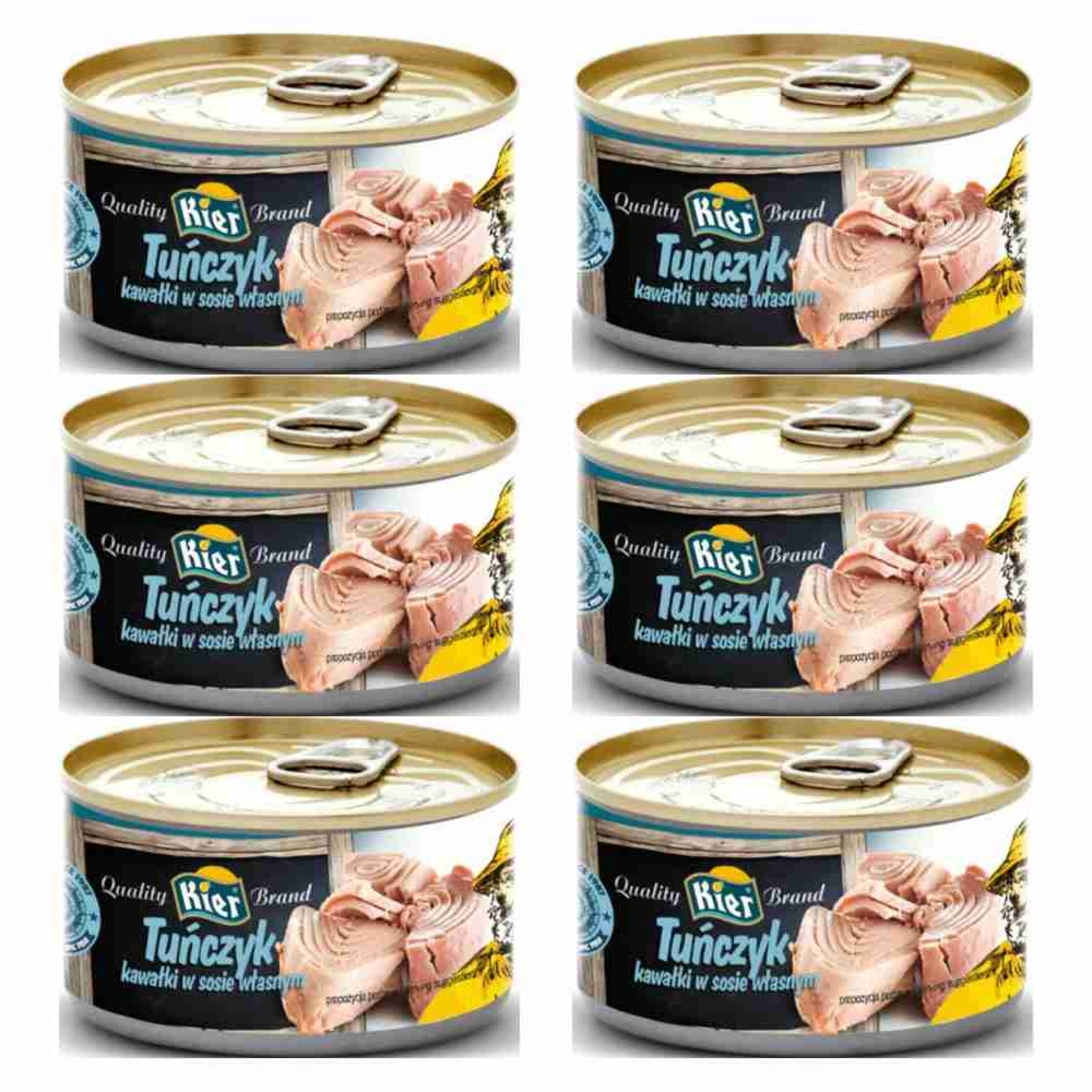 6 x Tuńczyk Kawałki w Sosie Własnym 170 g (120 g) - Kier